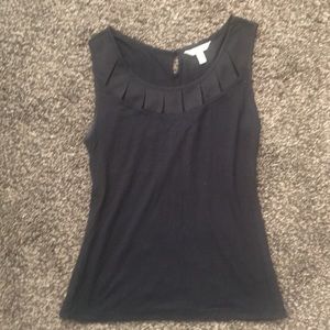 Petite Black Cutout Shell Top - Banana Republic